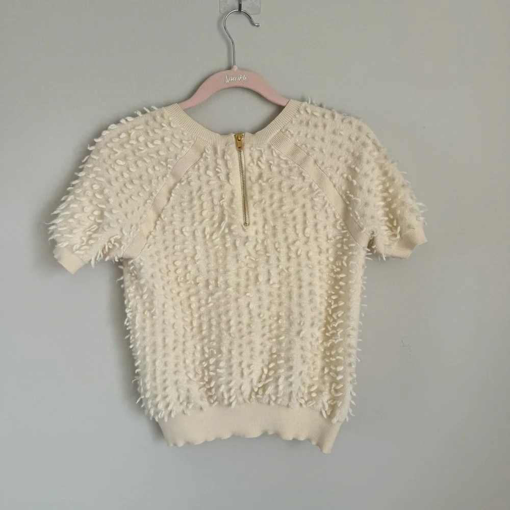 Anthropology Maeve Scottie Textured  wool Sweater Tee, size Small - Picture 9 of 12